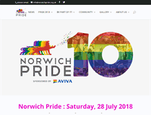 Tablet Screenshot of norwichpride.org.uk
